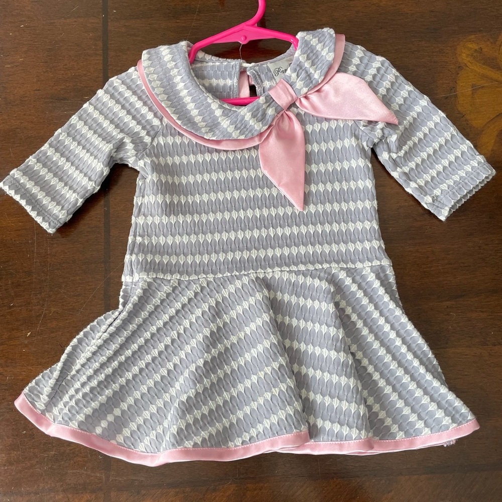 Rare Editions Pink & Gray Dress